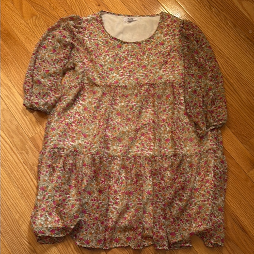 Floral Dress with Puff Sleeves